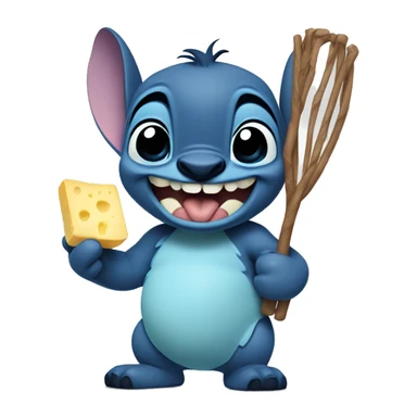 Disney stitch character holding a stick of butter sticker