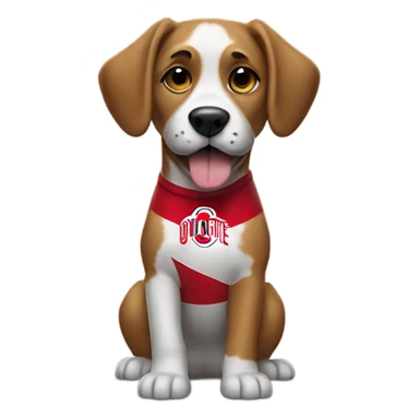 Dog wearing Ohio State jersey sticker