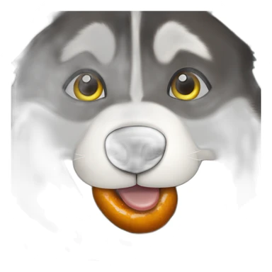 Husky eats sausages sticker