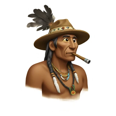 Native American smoking pipe sticker