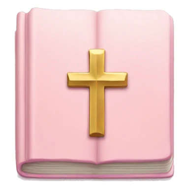 Pastel Pink book with gold cross on it sticker