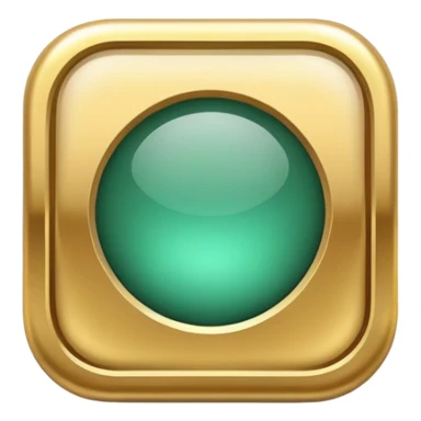 Jade and gold style rounded square icon button sticker