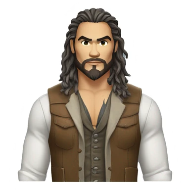 realistic jason momoa wearing vest sticker