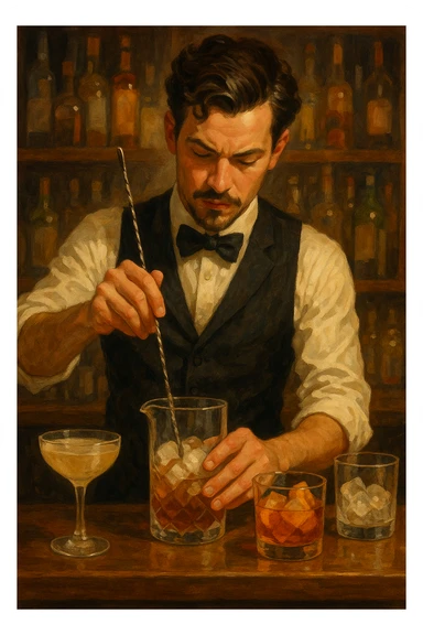 bartender mixing drinks sticker