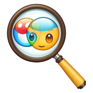A grafic under a magnifying glass sticker