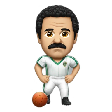 Pablo Escobar playing football sticker