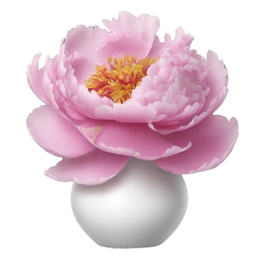 pink peony in a white vase sticker
