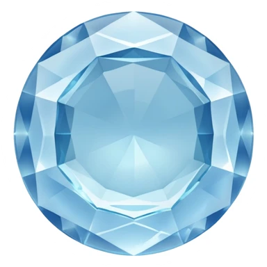 A round cut light blue celestite gem, faceted with brilliant shine and clarity, showing the characteristic pale blue of celestite sticker