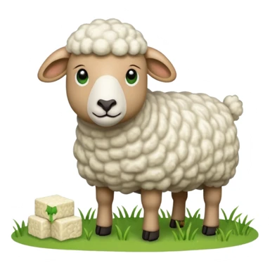 pixelated 2d sheep eating words "update" sticker
