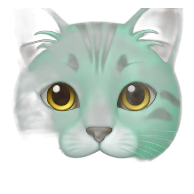 cute mint-colored cat sticker