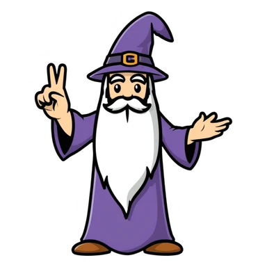 wizard making a stop hand sign sticker
