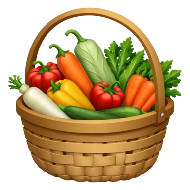 generate an image for vegetables basket without handel sticker