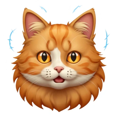 A very cute cat that got shocked from electricity, electric shocks around it sticker