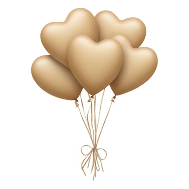 beige heart balloon bouquet  sticker