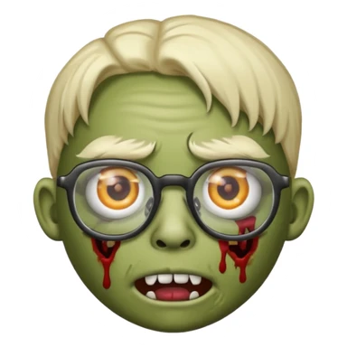 make a zombie emoji with a nose piercing and glasses sticker