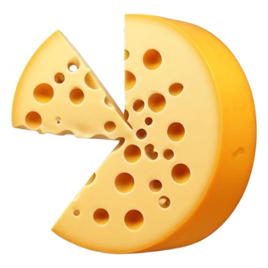 Cheese wheel with a slice cut out sticker