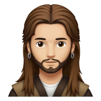 Tom Kaulitz with brown long hair  sticker
