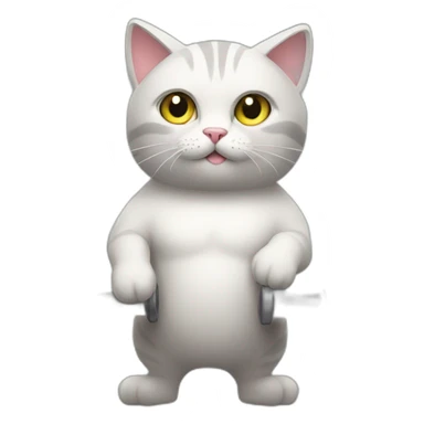CAT WITH DUMBBELLS sticker