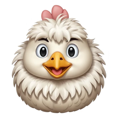 Crie a imagem de uma galinha sorridente sticker