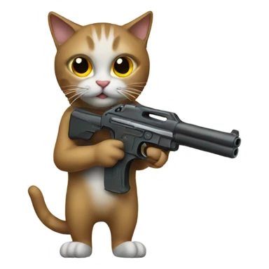 Cat-with-gun sticker