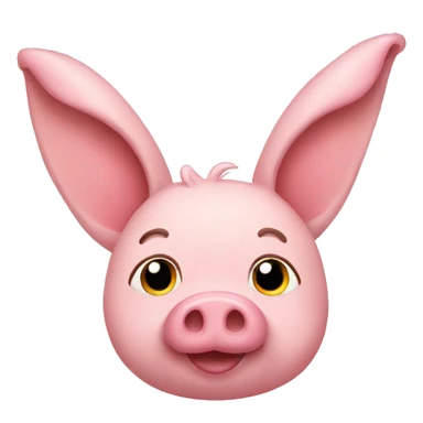 Pig with bunny ears  sticker