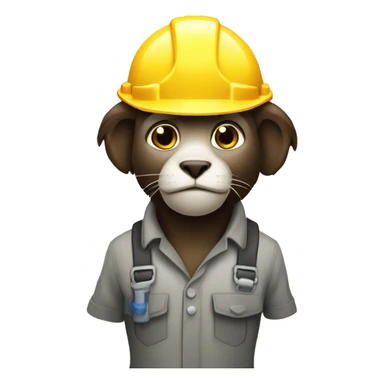 Singe animal avec epi de chantier  sticker