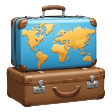 world with luggage cute sticker
