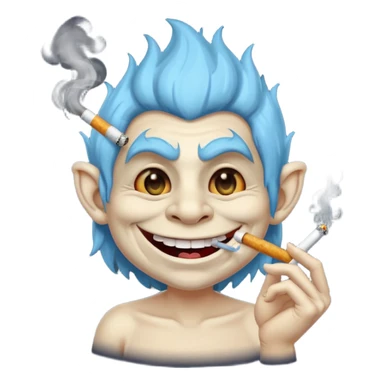 Troll face smoking a cigarette  sticker