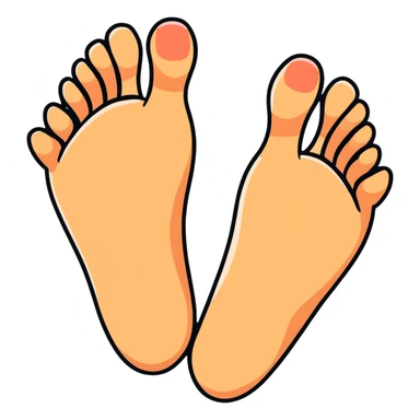 cartoon foot with toes spread apart sticker