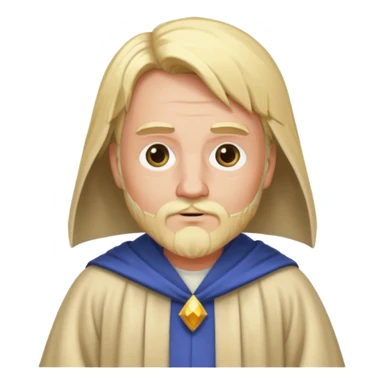 beardless wizard with bob-cut blonde hair and one blocked eye sticker