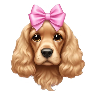 Cocker spaniel with a pink bow sticker
