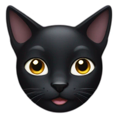 black cat face with pointy ears sticker