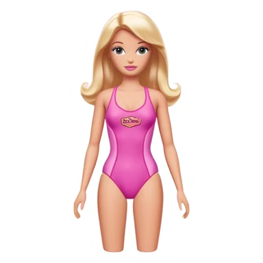 barbie in pink spam bathing suit sticker