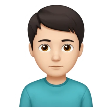 boy short dark hair and brown eyes and turquoise shirt sticker