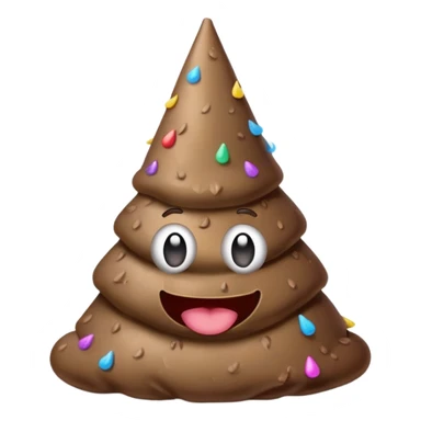 poop with party hat sticker