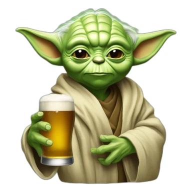 yoda bois une bière sticker