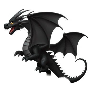 Black dragon flying in the clouds sticker