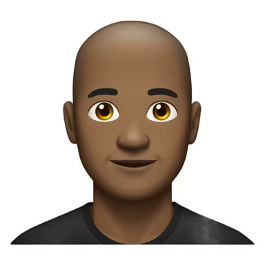 A middle-aged man with olive-toned skin with buzz cut hair and no facial hair. He is wearing a sleek black smart shirt, casually unbuttoned at the top. sticker