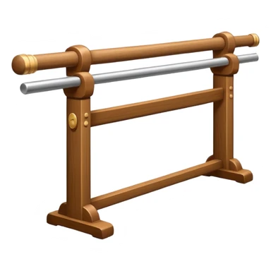 Ballet Barre, flat design emoji, with rich details, no face on objects, white background sticker