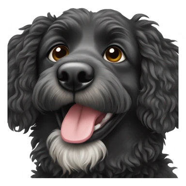 Black Aussie doodle dog sticker