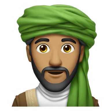 arab bedouine with a green turban sticker