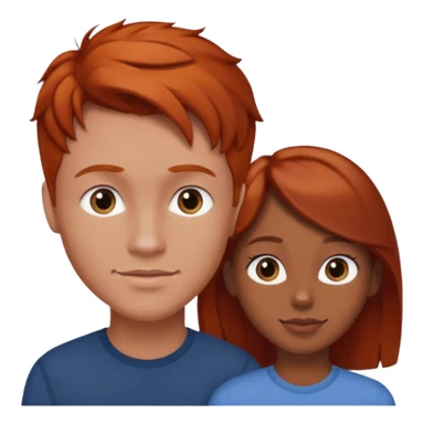 Redhead man in love with brown hair brown girl sticker