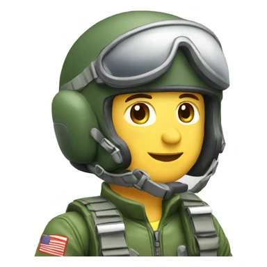 Caucasian male fighter pilot parachuting sticker