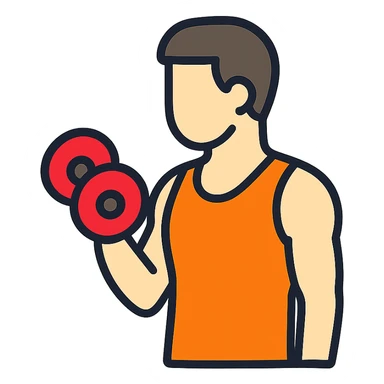 a sportman doing a curls sticker