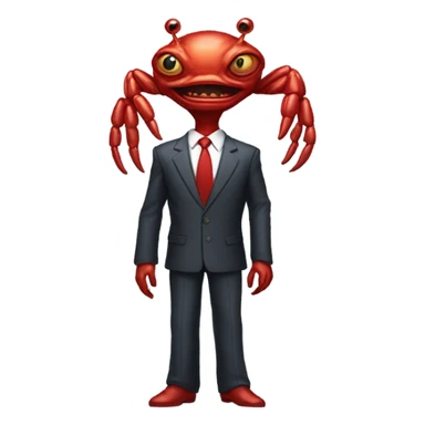 alien red human man crab president sticker