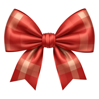 Red brown checked Bow sticker