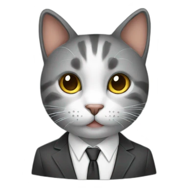 Cat wear suit sticker