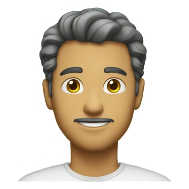 a man wear a shain written sticker