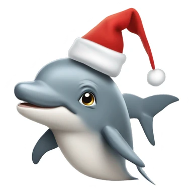 Delfin con gorro de navidad  sticker