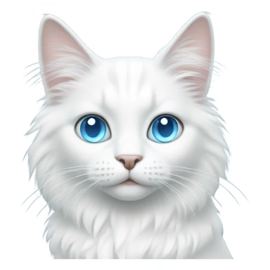 A white cat with long hair and  ice blue eyes  sticker